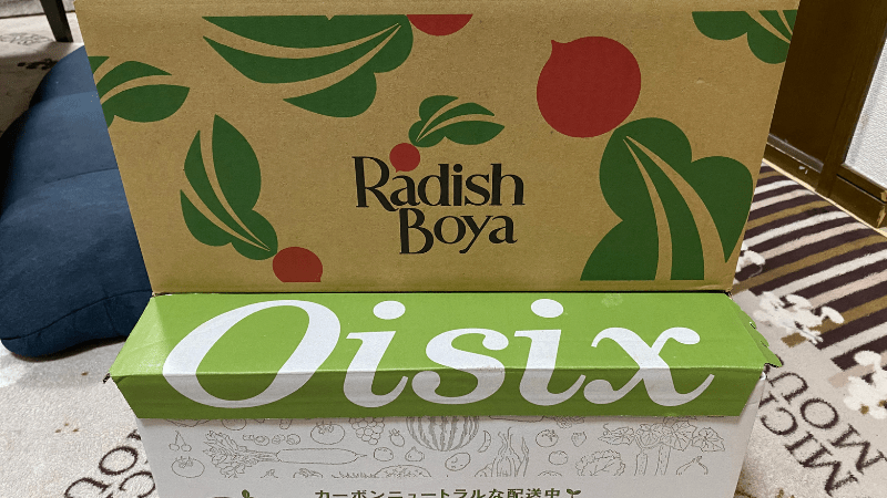 らでぃっしゅぼーやとオイシックスのお試しセット段ボール