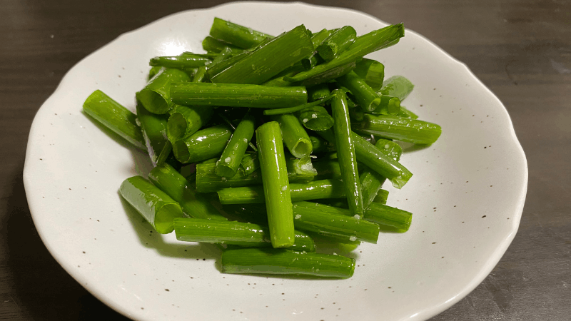 坂ノ途中から届いた葉ネギで作った和え物