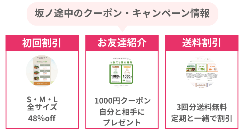 坂ノ途中の最新のクーポン・キャンペーン情報の一覧