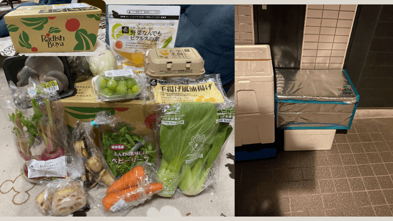 らでぃっしゅぼーやを実際に利用した時のお試しと置き配の画像