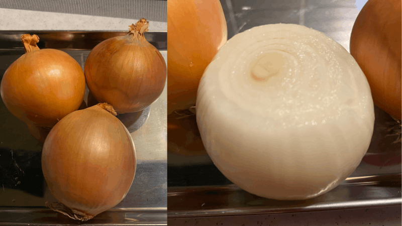 ビオマルシェからたまねぎの表面と切った断面