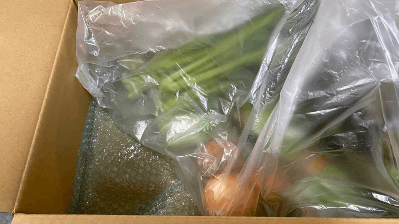 ビオマルシェのお試しセットの梱包状態