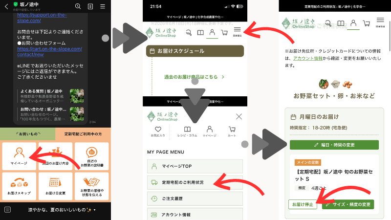 LINEを使って坂ノ途中を解約する方法